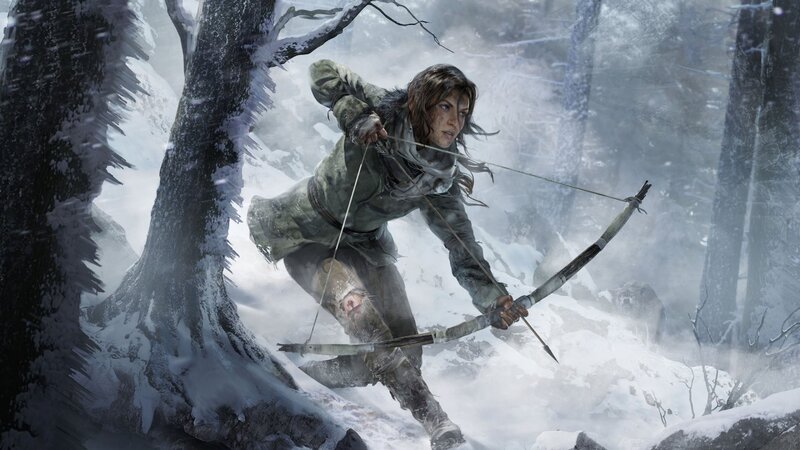 Lara Croft in Snow — White