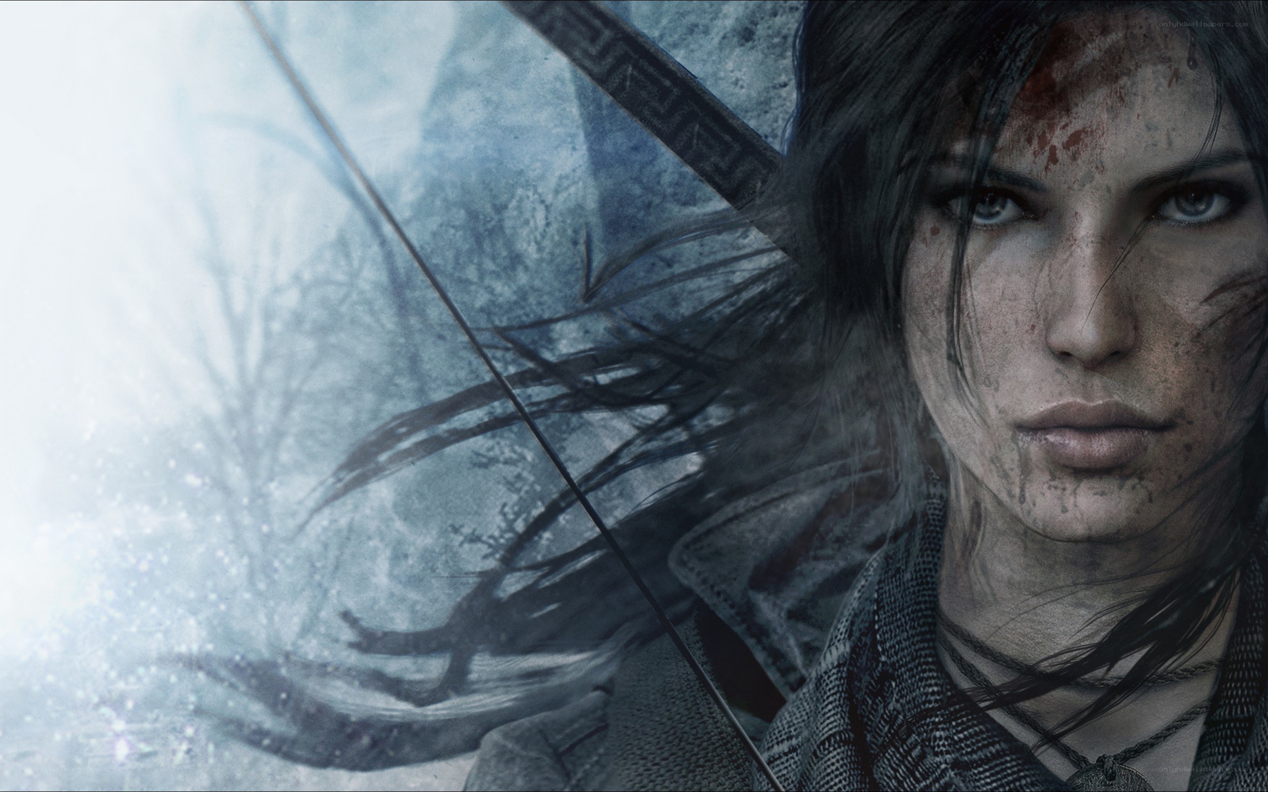 Lara Croft in snowy battle