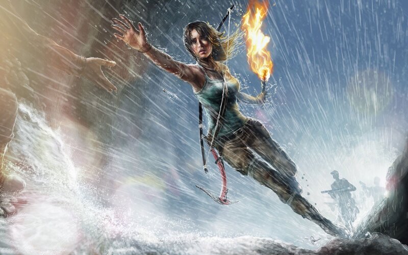 Lara Croft in Storm — Blue