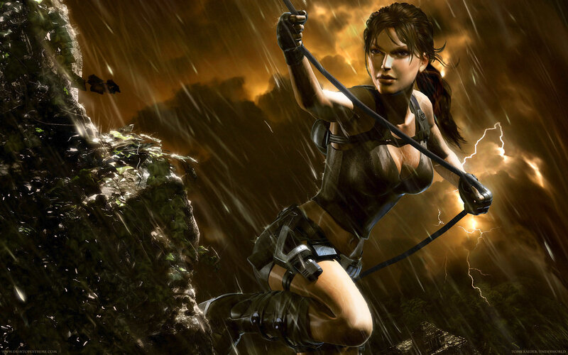 Lara Croft in stormy adventure