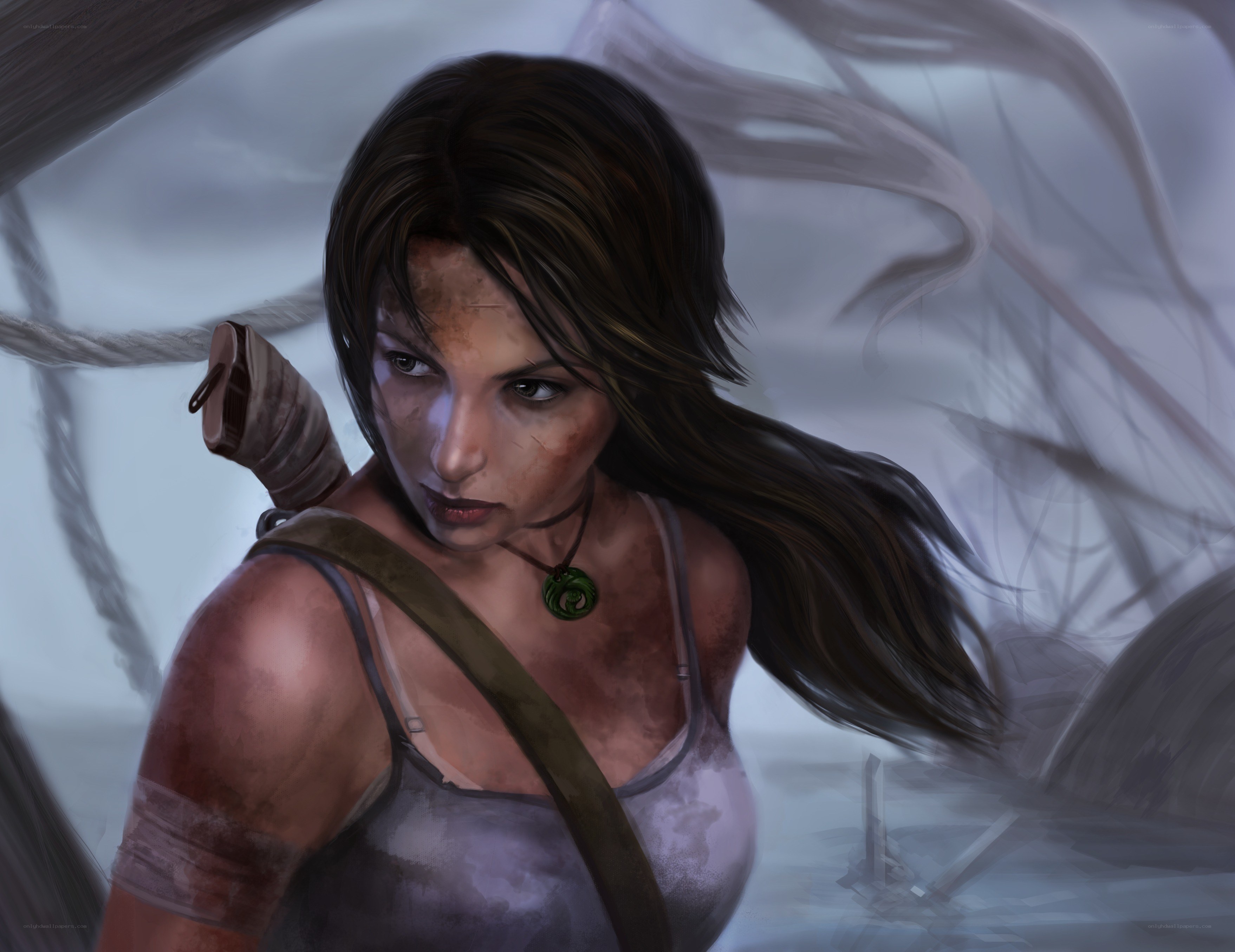 Lara Croft in stormy adventure