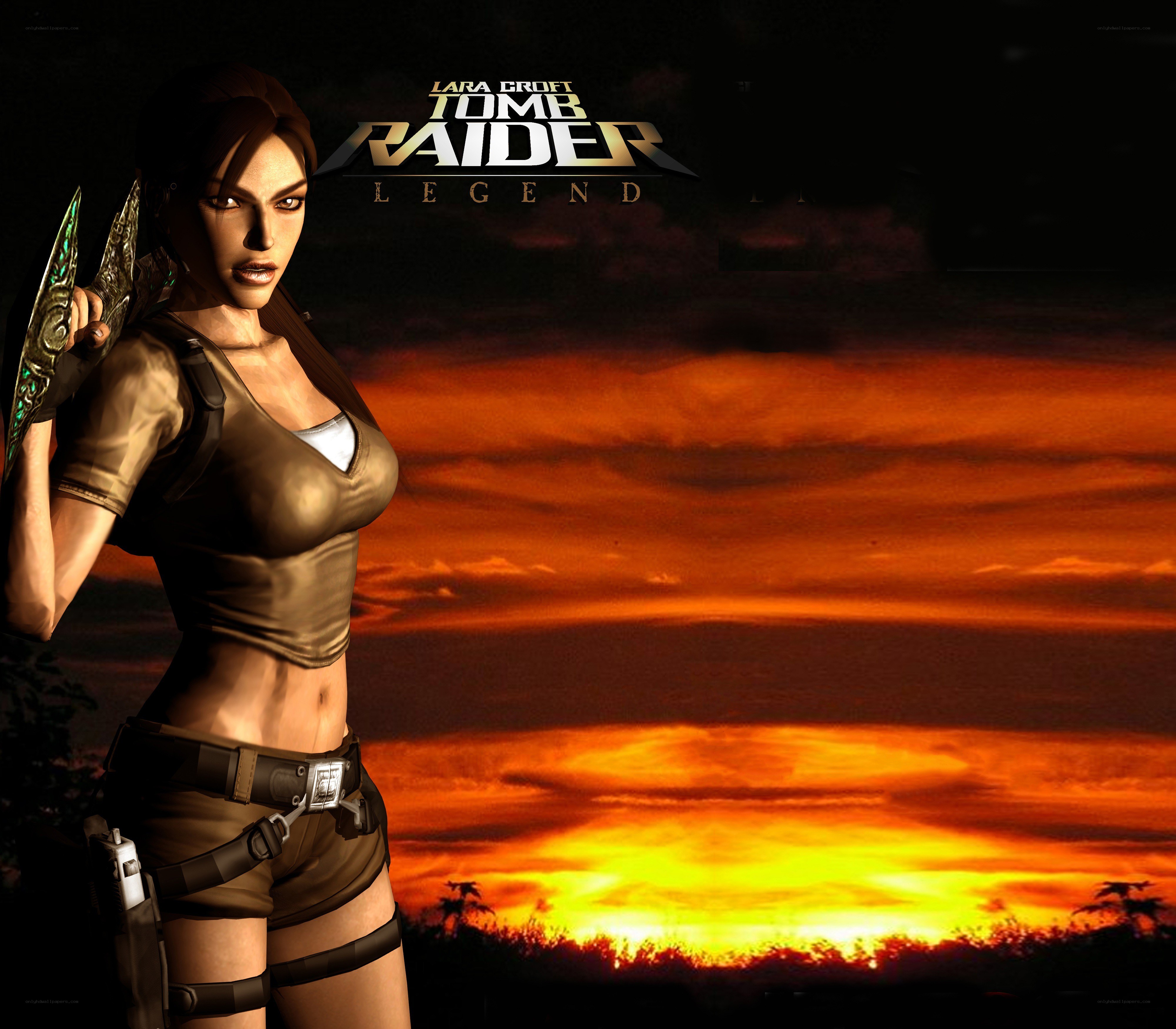 Lara Croft in sunset