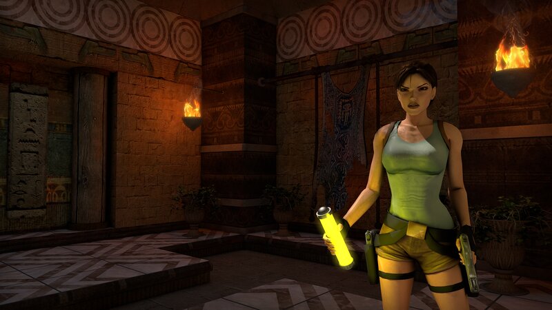 Lara Croft in Temple — Brown, Tense