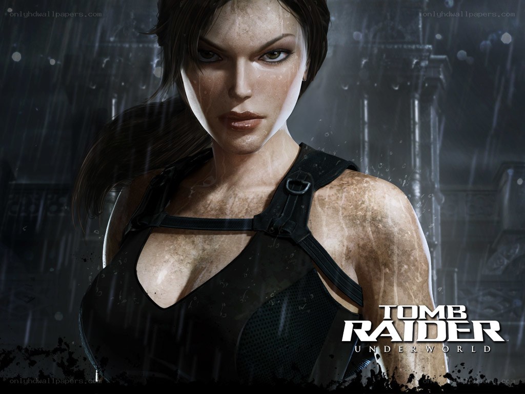 Lara Croft in the rain