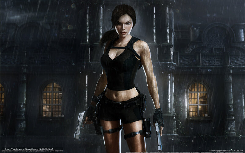 Lara Croft in the rain