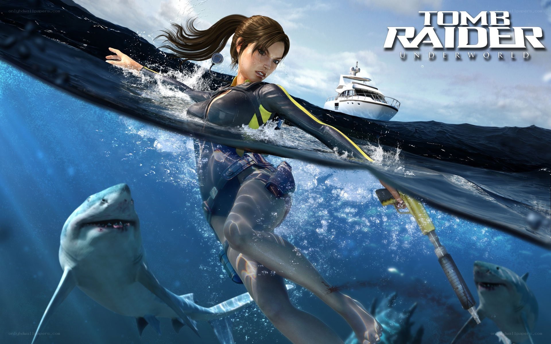 Lara Croft in underwater scene