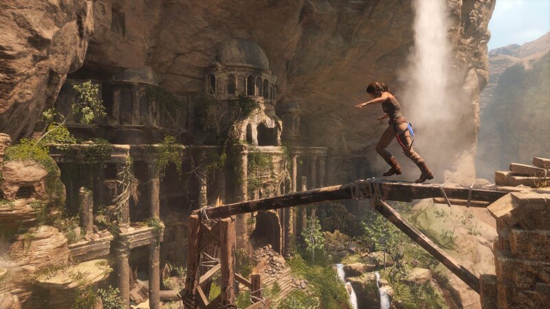 Lara Croft on a Bridge