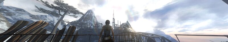 Lara Croft on a Bridge — White