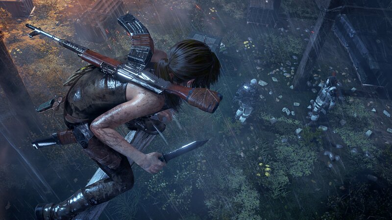 Lara Croft on a Ladder