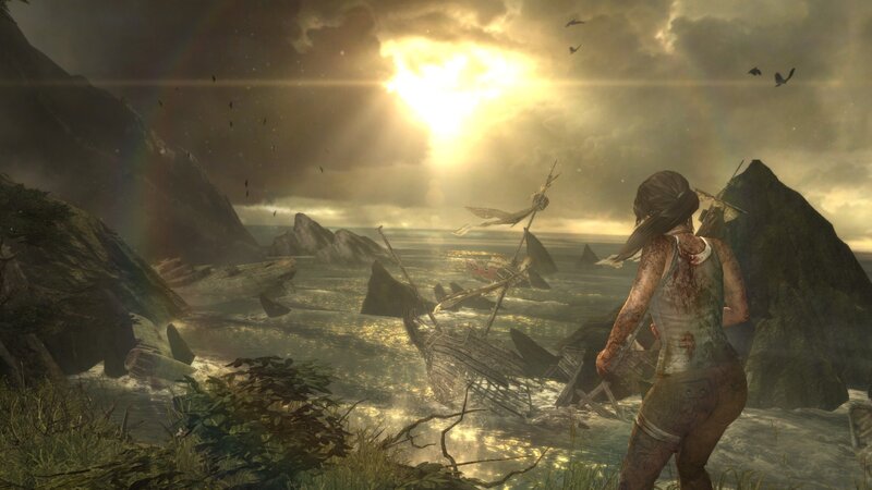 Lara Croft on a Shore