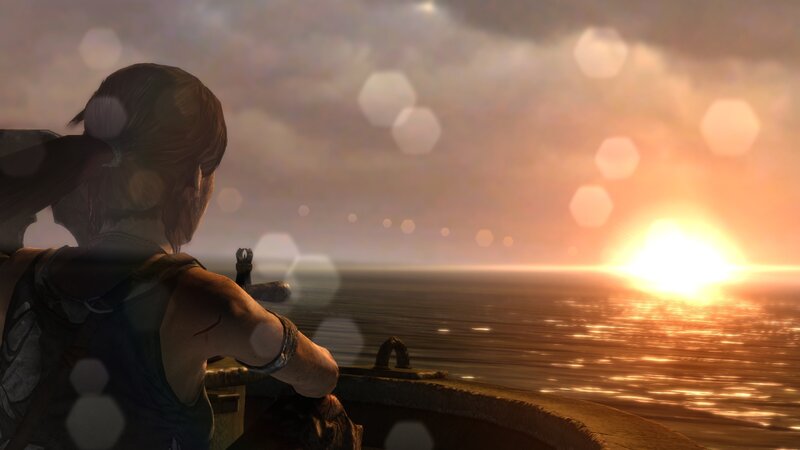 Lara Croft on Boat