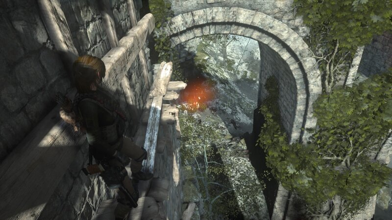 Lara Croft on Bridge — Gray