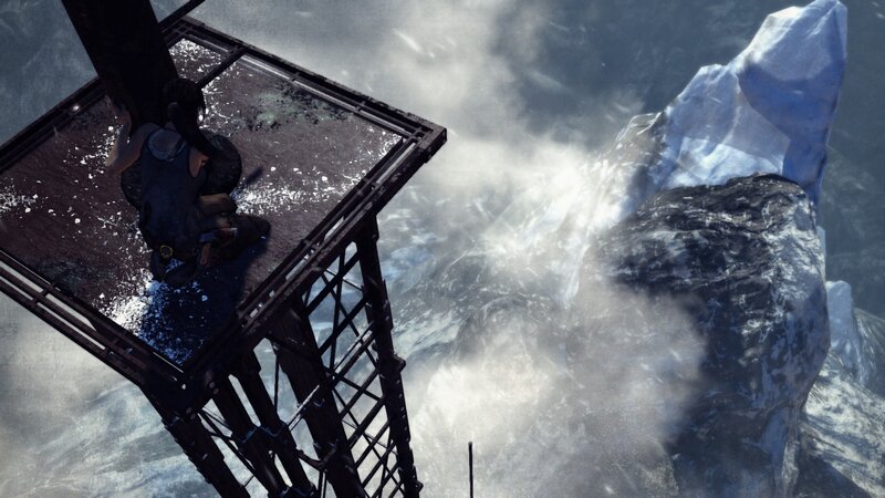 Lara Croft on Platform — Gray