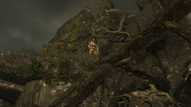 Lara Croft on Rocks