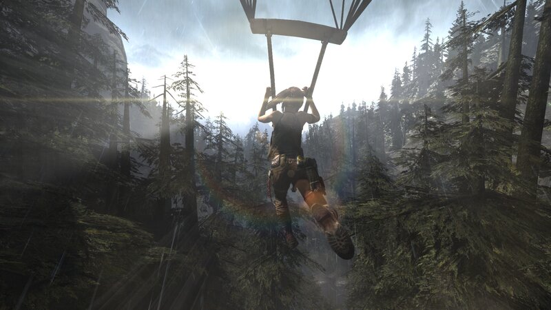 Lara Croft on Zipline