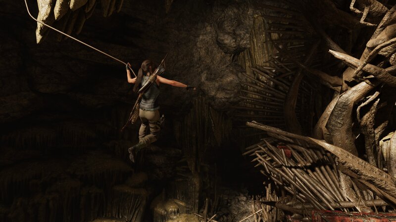 Lara Croft Swinging Rope