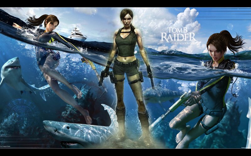 Lara Croft underwater adventure