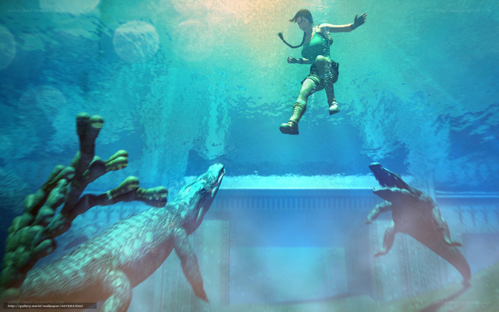 Lara Croft underwater adventure