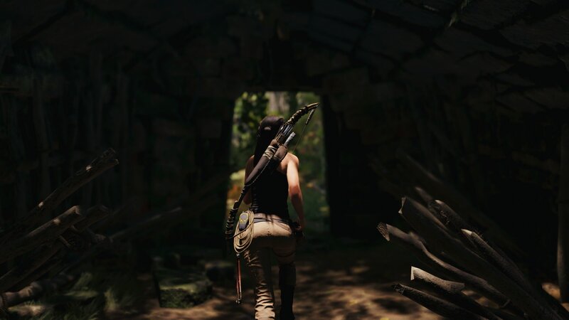 Lara Croft Walking Through Ruins