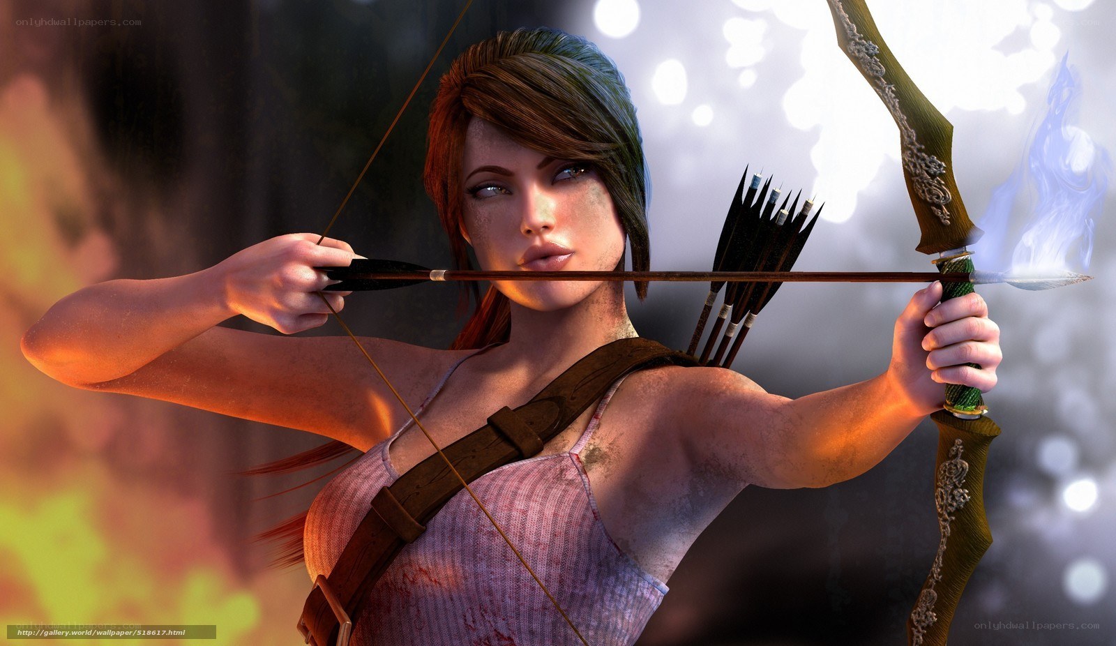 Lara Croft with bow and arrow
