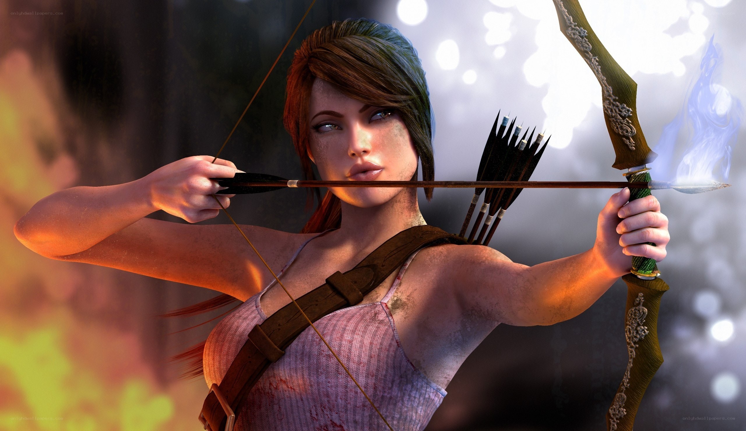 Lara Croft with bow and arrow