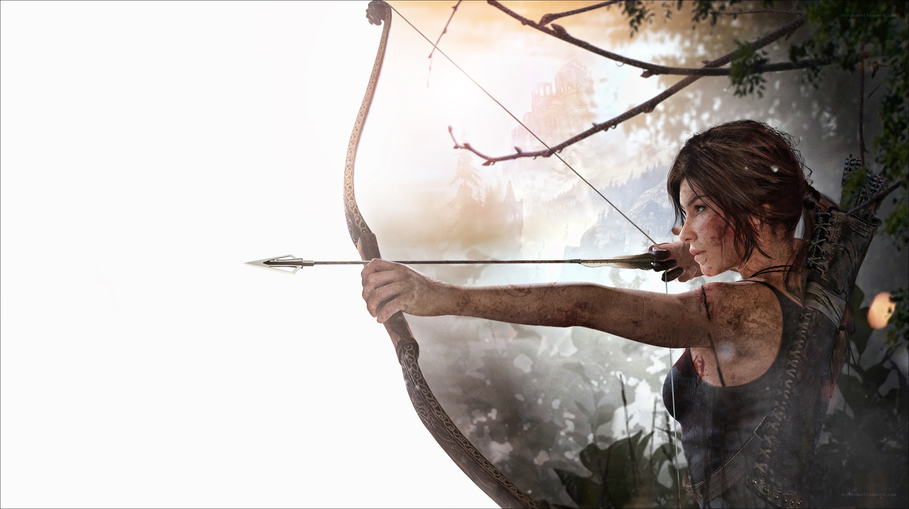 Lara Croft with bow and arrow