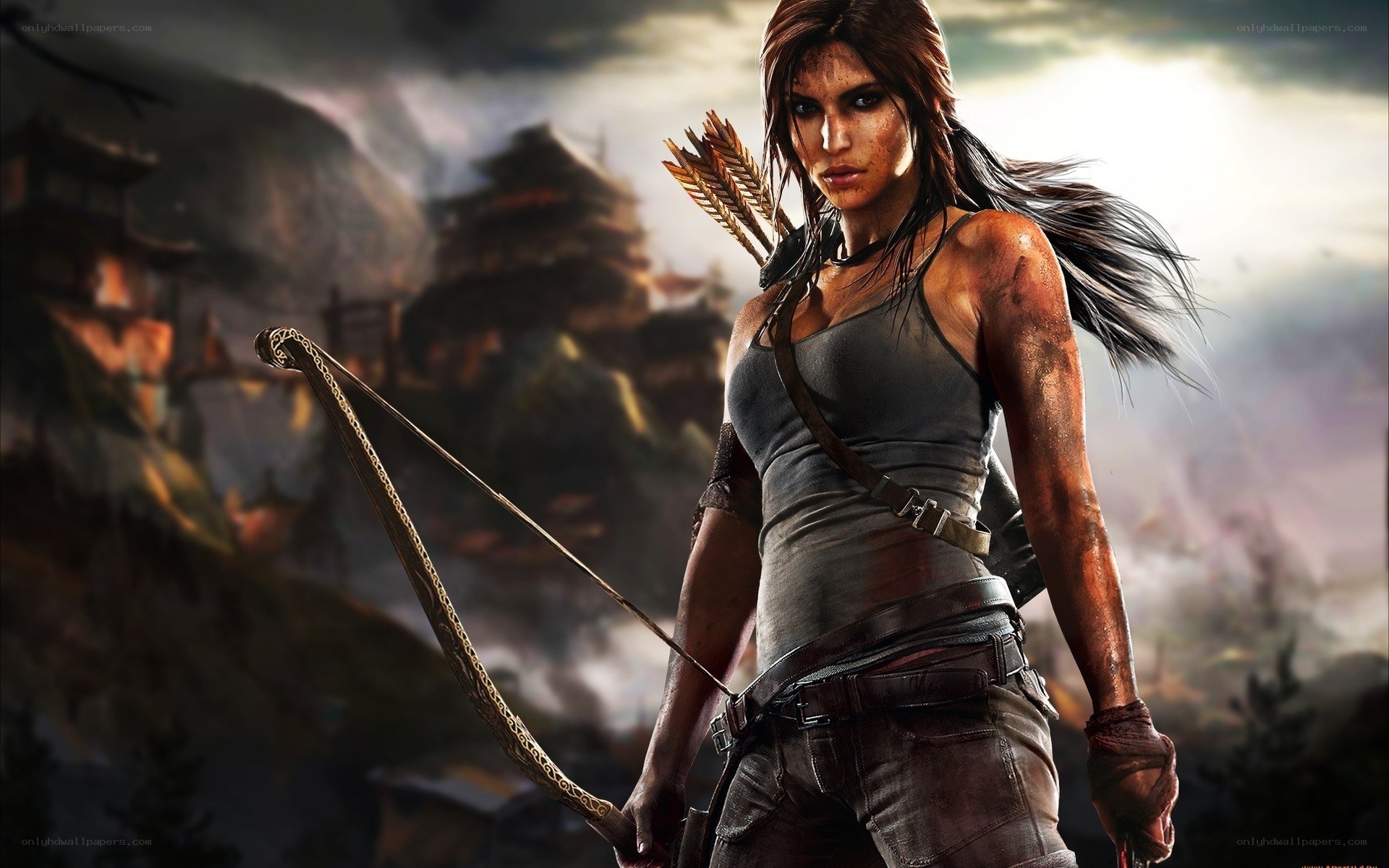 Lara Croft with bow and arrows