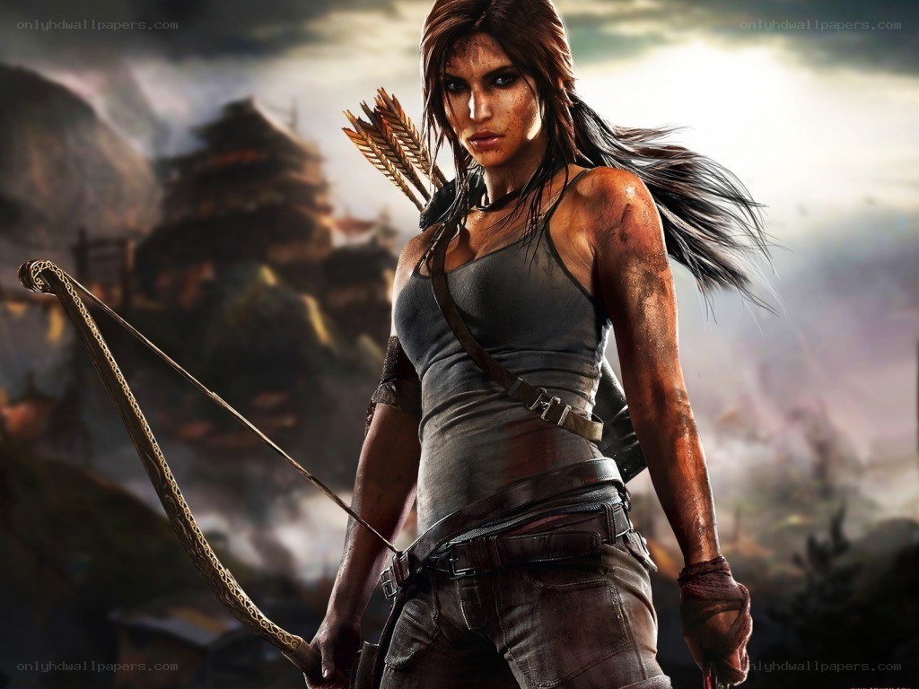 Lara Croft with bow and arrows