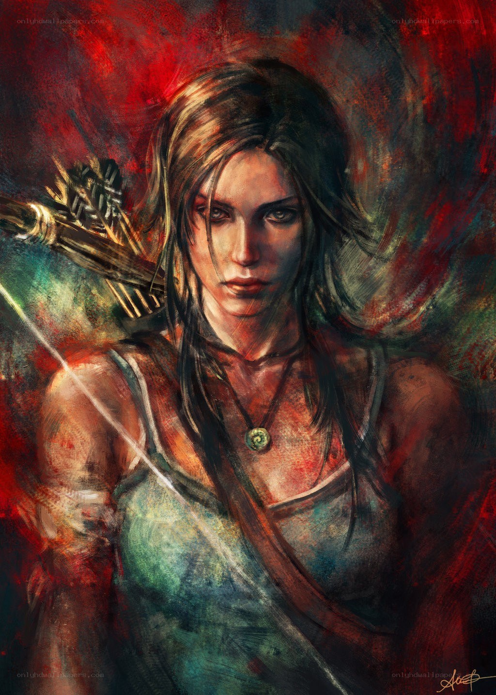 Lara Croft with bow and arrows