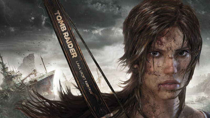 Lara Croft with Bow — Brown, Dramatic, Digital Art, Shipwreck, Stormy Sky
