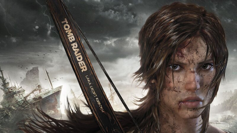 Lara Croft with Bow — Gray, Dramatic, Digital Art, Shipwreck