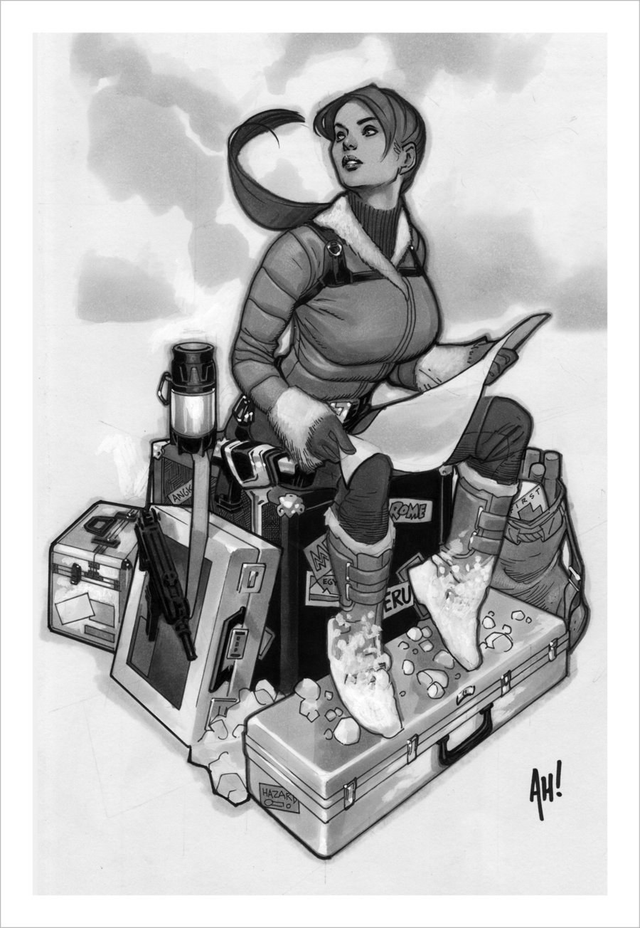 lara croft with gear