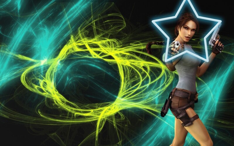 Lara Croft with glowing energy