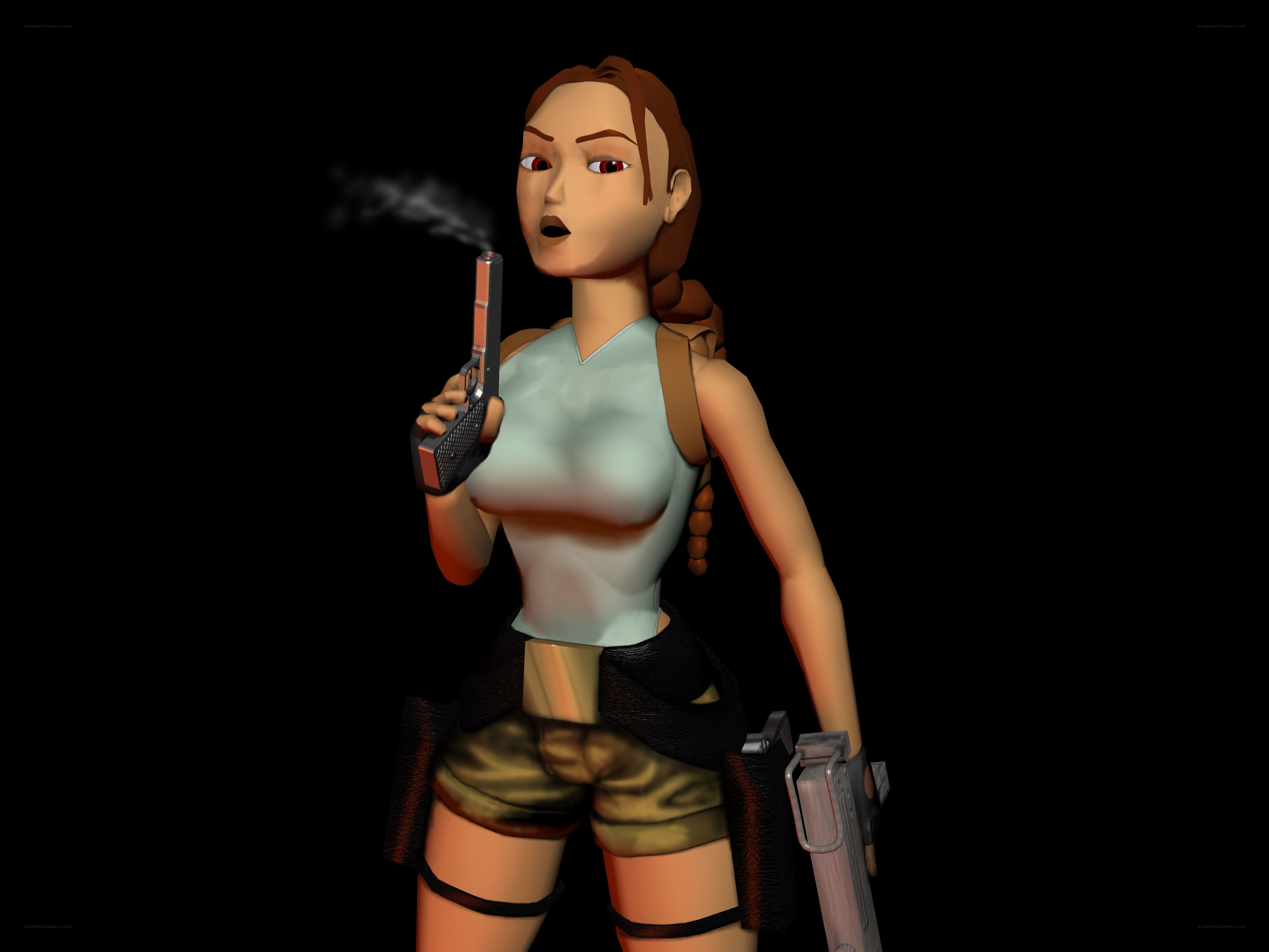 Lara Croft with gun