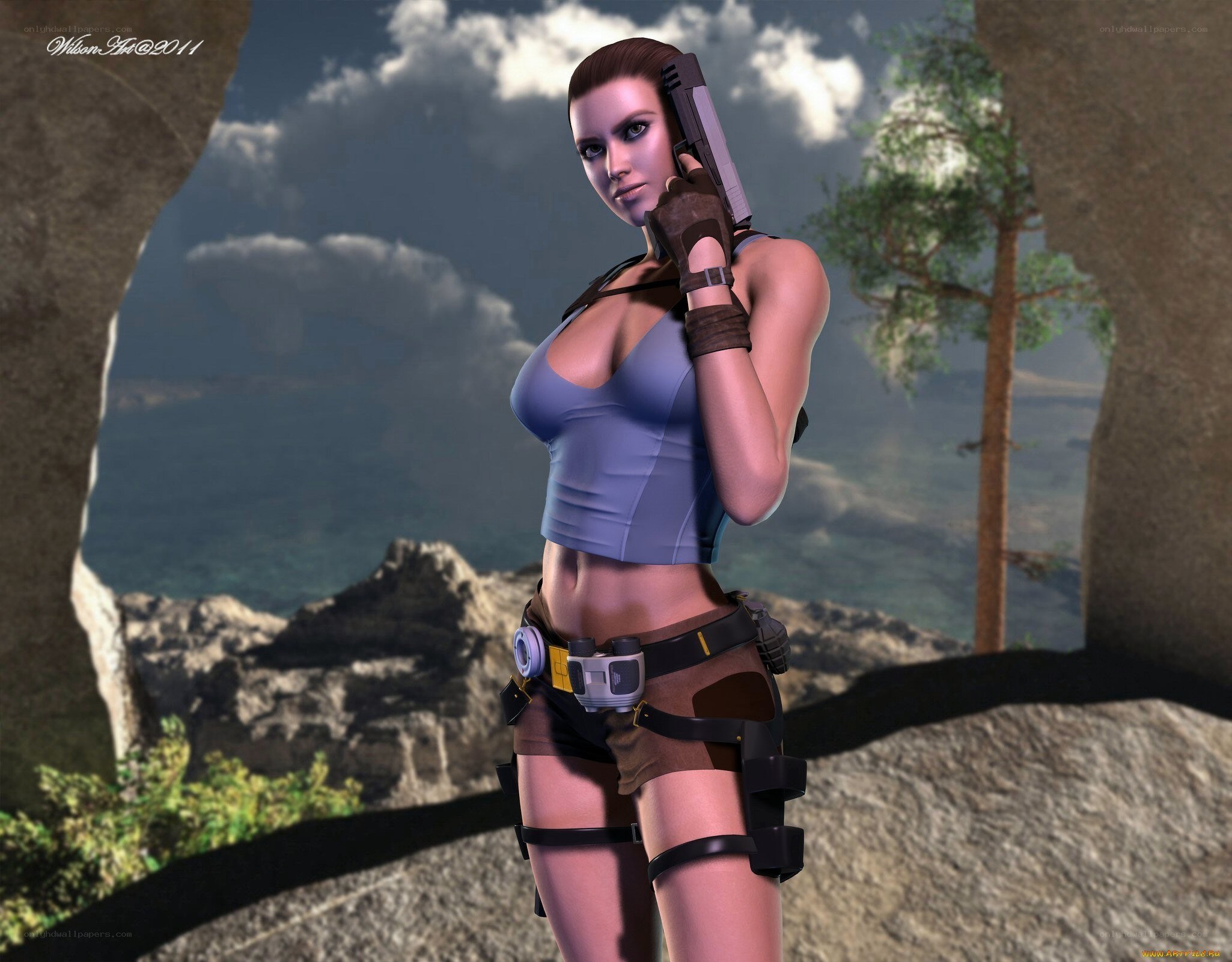 Lara Croft with pistol