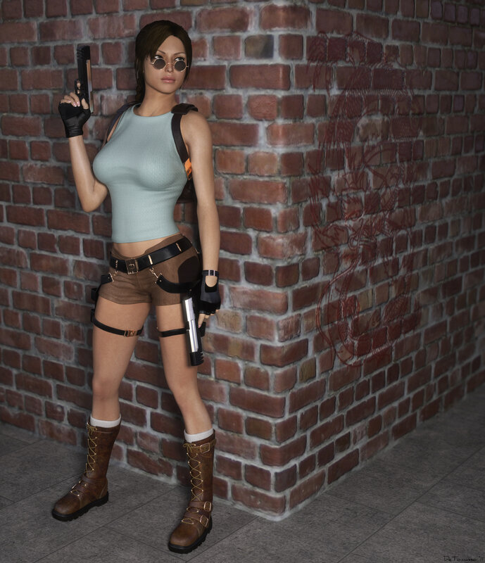 Lara Croft with pistols