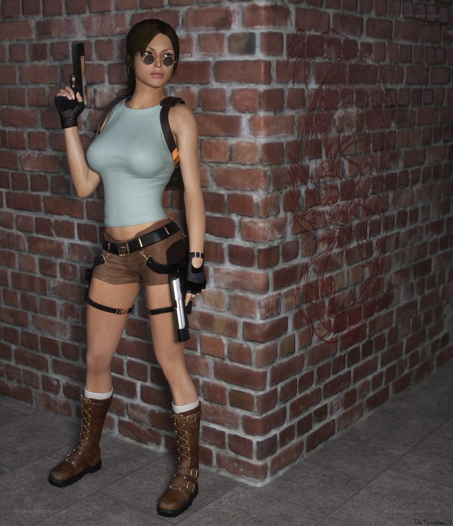 Lara Croft with pistols