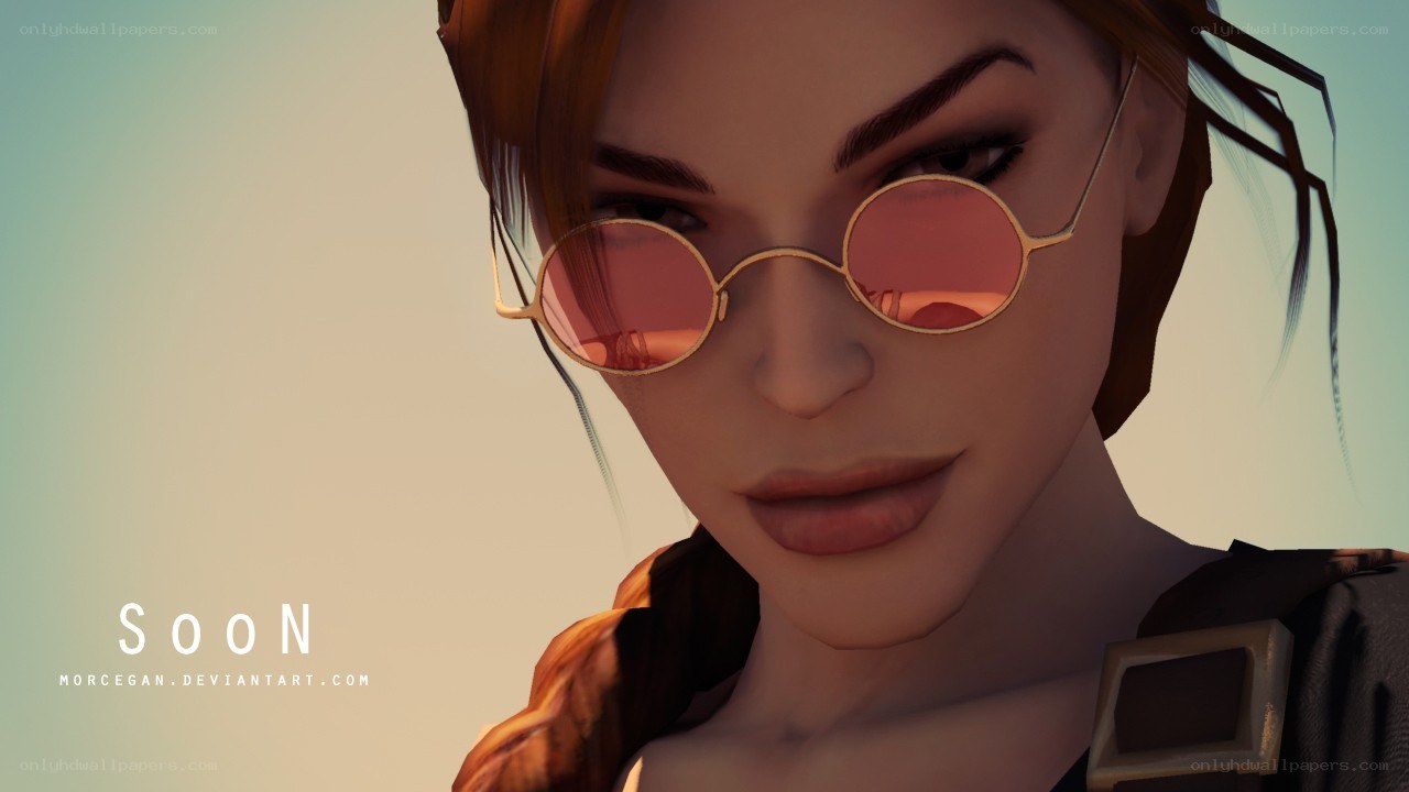 lara croft with sunglasses