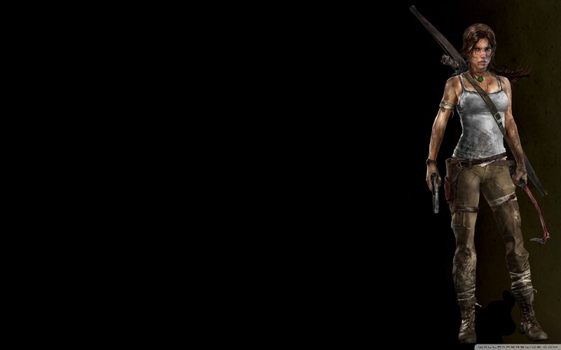 Lara Croft with weapons
