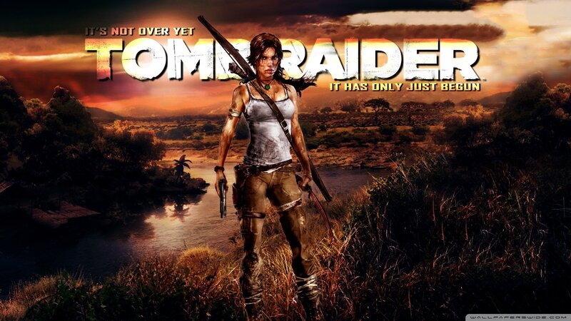 Lara Croft with Weapons — Orange