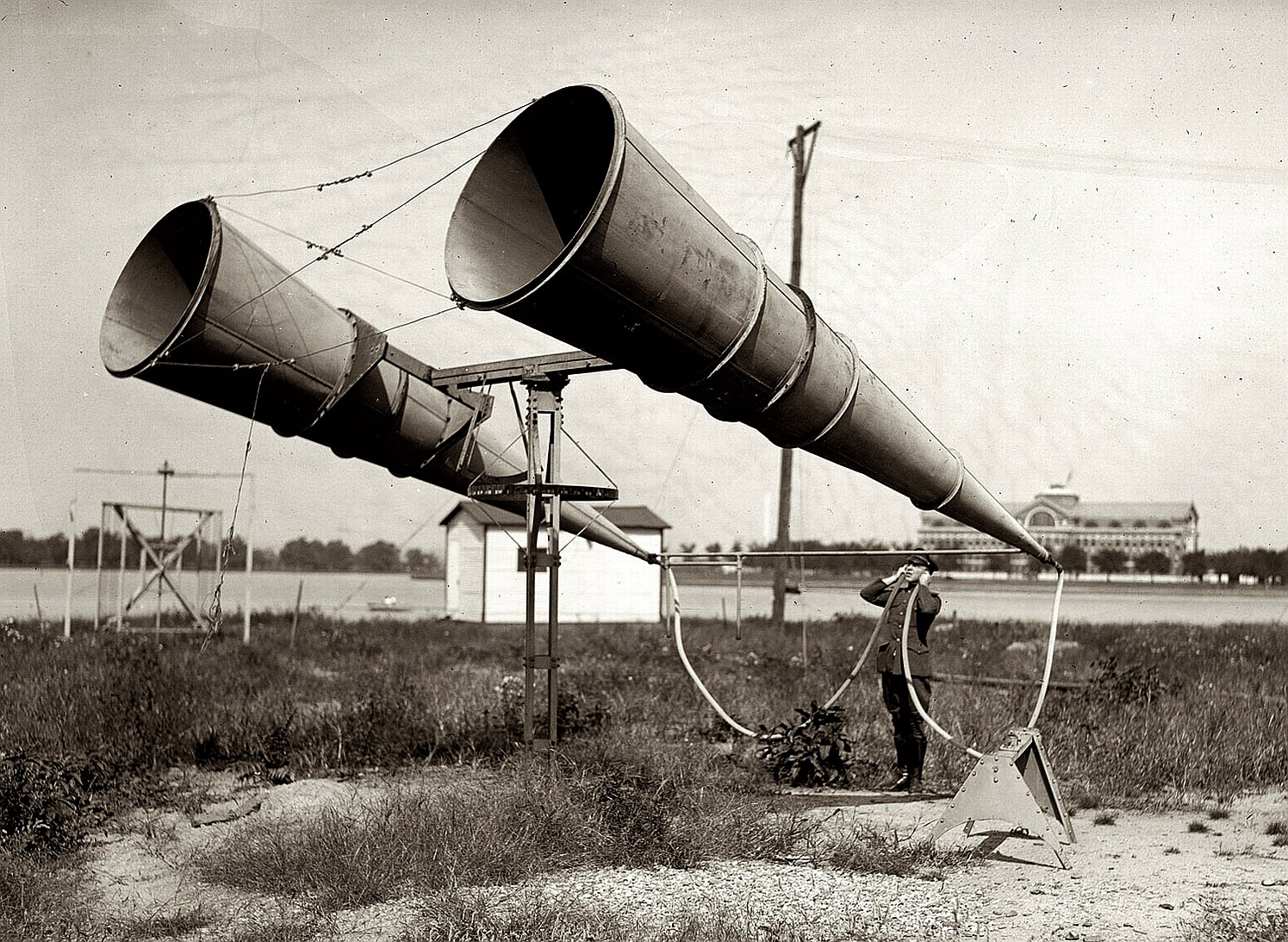 Large acoustic horns in field