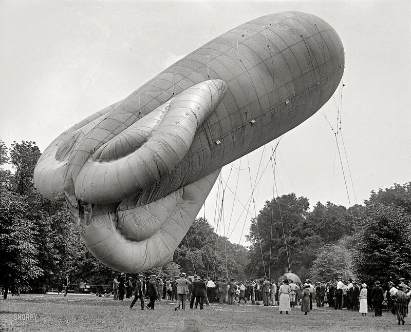 Large airship being prepared