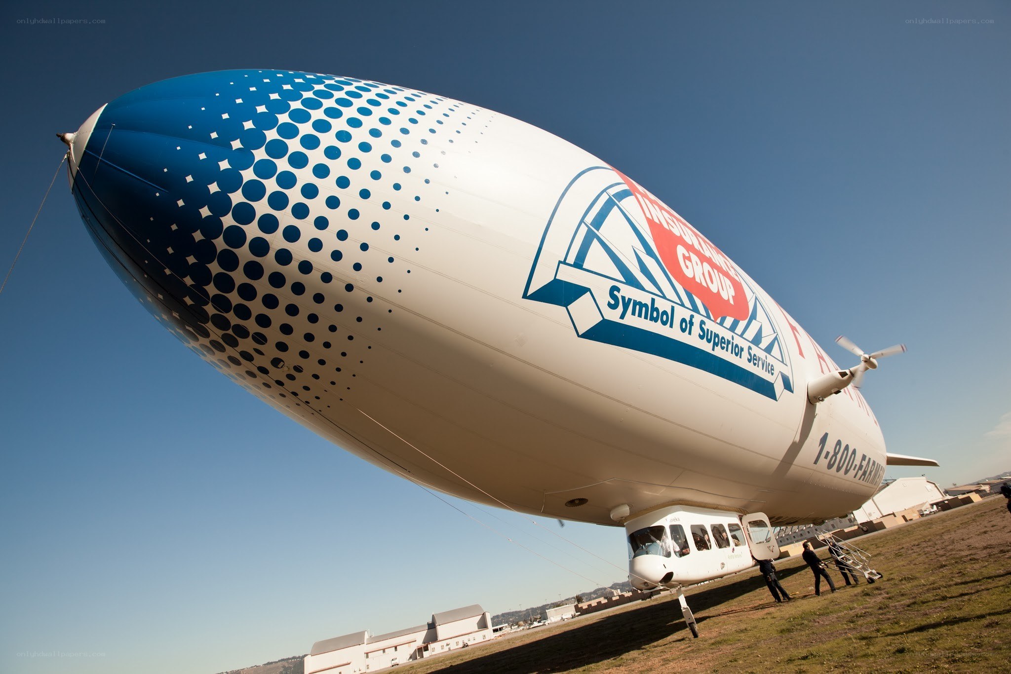 Large airship on ground