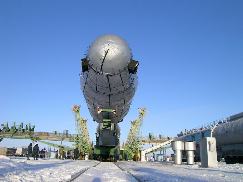 Large Airship on Launch Pad