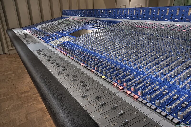 large audio mixing console