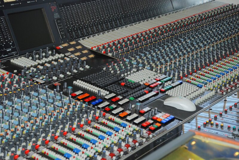 large audio mixing console