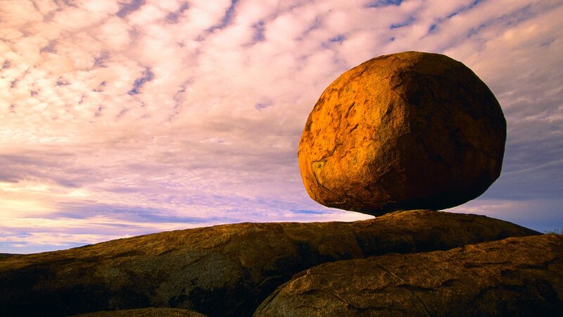 Large Balancing Rock — Orange, Dramatic