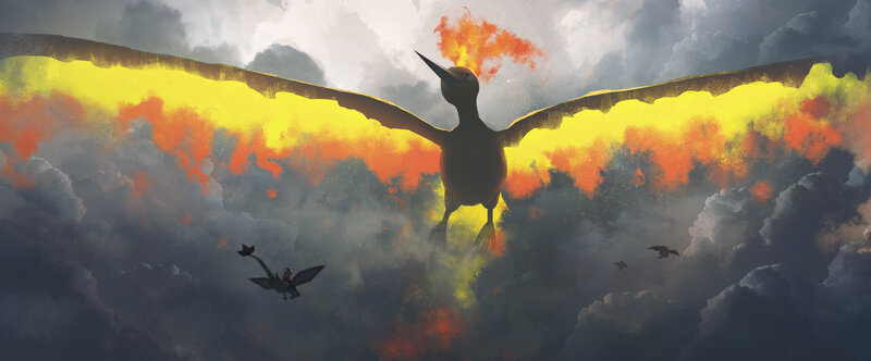 Large Bird in Flames