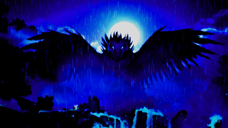 Large Bird in Rain