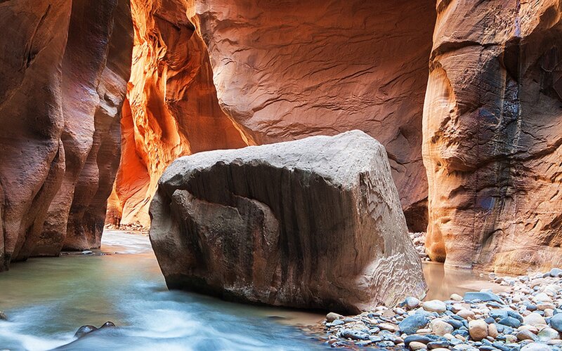 Large Boulder in Canyon